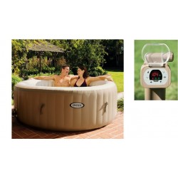 Intex 28404 PureSpa Bubble Therapy Jacuzzi 4-Persoons Set 196/145x71cm
